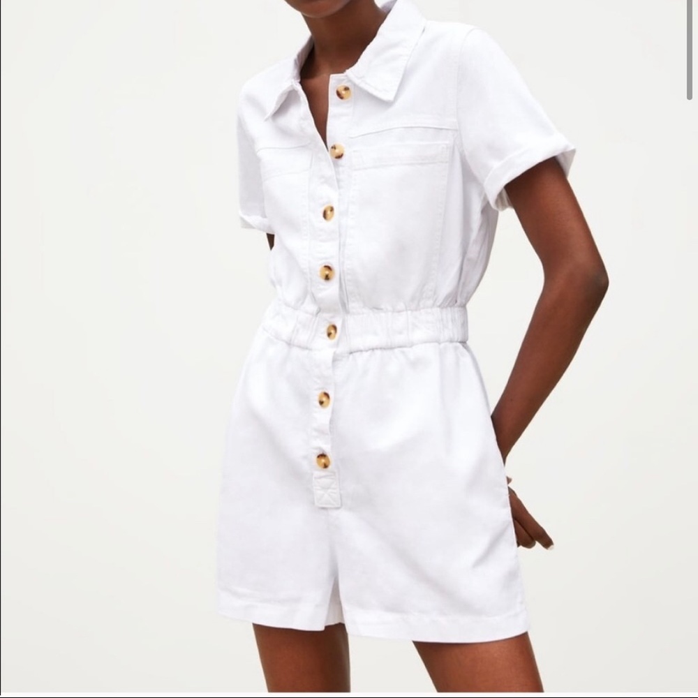 Zara off white denim-like romper size S